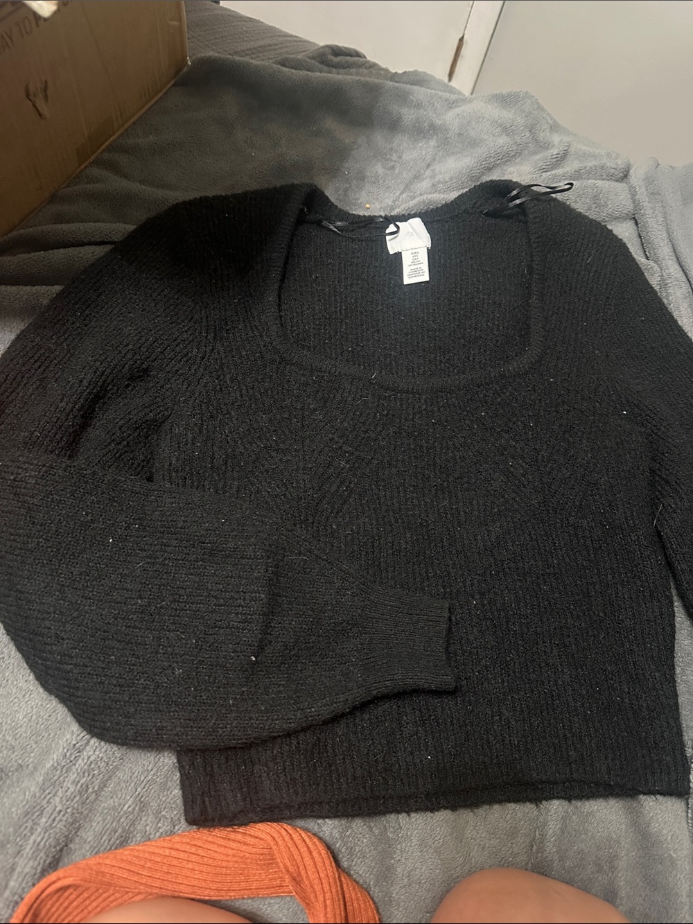 H&M Black Scoop Neck Knit Sweater